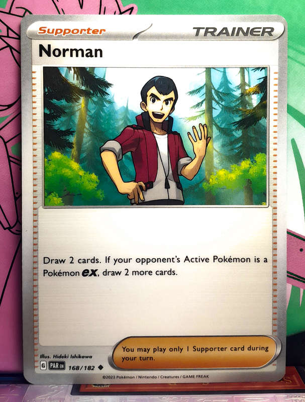 Pokemon Card - Norman 168/182 - Trainer - Paradox Rift NM