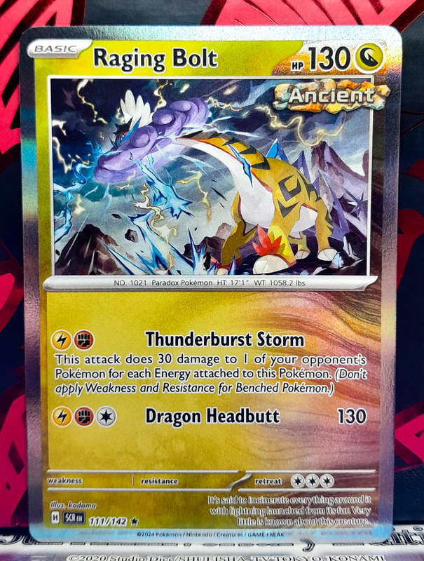 Pokemon Card - Raging Bolt 111/142 - Holo Rare - Stellar Crown
