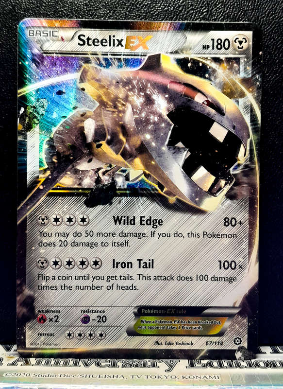 Pokemon Card - Steelix EX 67/114 - Holofoil Rare - XY - Steam Siege 2016 (NM)