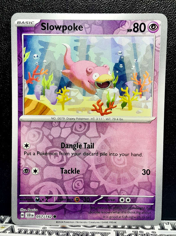Pokemon Card - Slowpoke 057/142 - Reverse Holofoil Rare - Stellar Crown NM