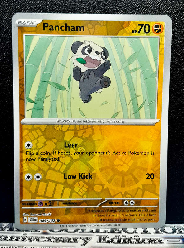 Pokemon Card - Pancham 085/142 - Reverse Holofoil - Stellar Crown NM