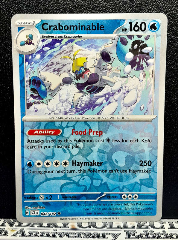Pokemon Card - Crabominable 042/142 - Reverse Holofoil - Stellar Crown NM