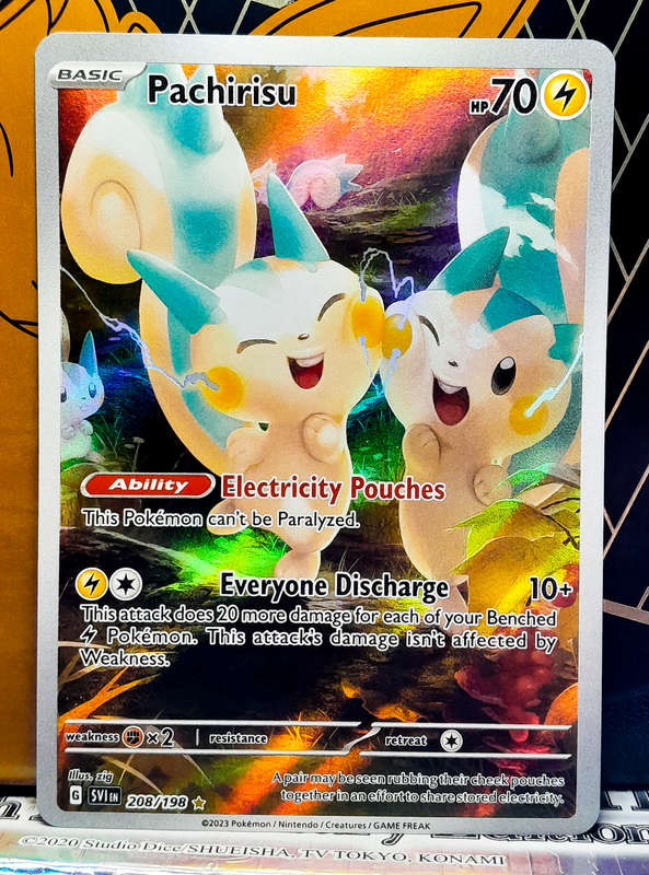 Pokemon Card - Pachirisu 208/198 - Illustration Rare - Scarlett & Violet Base Set