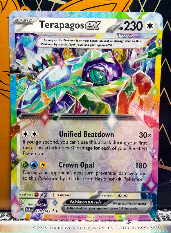 Pokemon Card - Terapagos EX 128/142 - Textured Double Rare - Stellar Crown NM