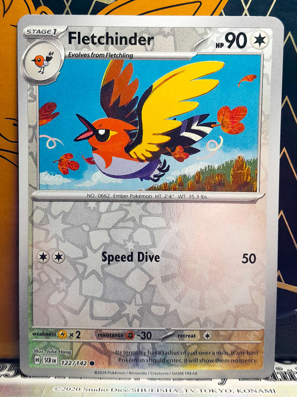 Pokemon Card - Fletchinda 122/142 - Reverse Holofoil - Stellar Crown NM