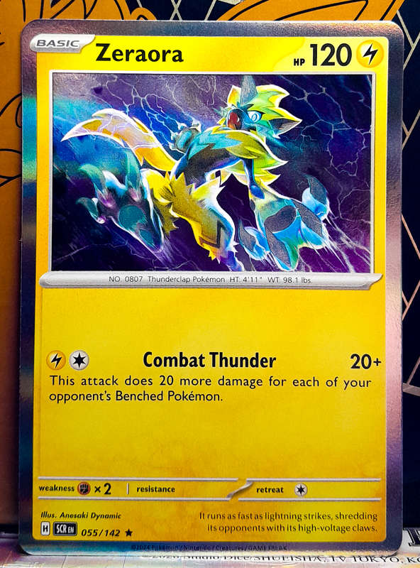 Pokemon Card - Zeraora 055/142 - Holofoil Rare - Stellar Crown NM
