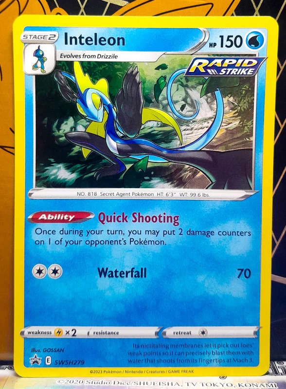 Pokemon Card - Inteleon SWSH279 - Sword & Shield - Cosmo Holofoil - Black Star Promo
