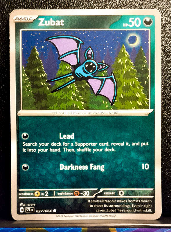 Pokemon Card - Zubat 027/064 - Common - Shrouded Fable NM