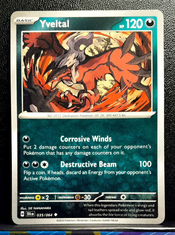 Pokemon Card - Yveltal 035/064 - Uncommon - Shrouded Fable NM