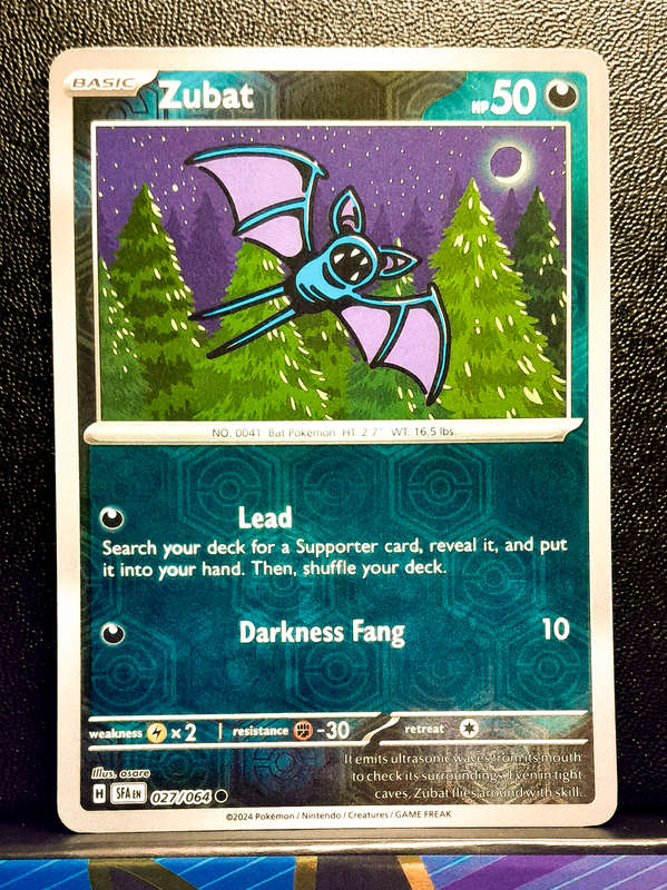 Pokemon Card - Zubat 027/064 - Reverse Holofoil - Shrouded Fable NM