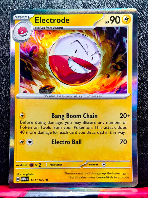 Pokemon Card - Electrode 101/165 - Holofoil Rare -  Scarlet and Violet 151