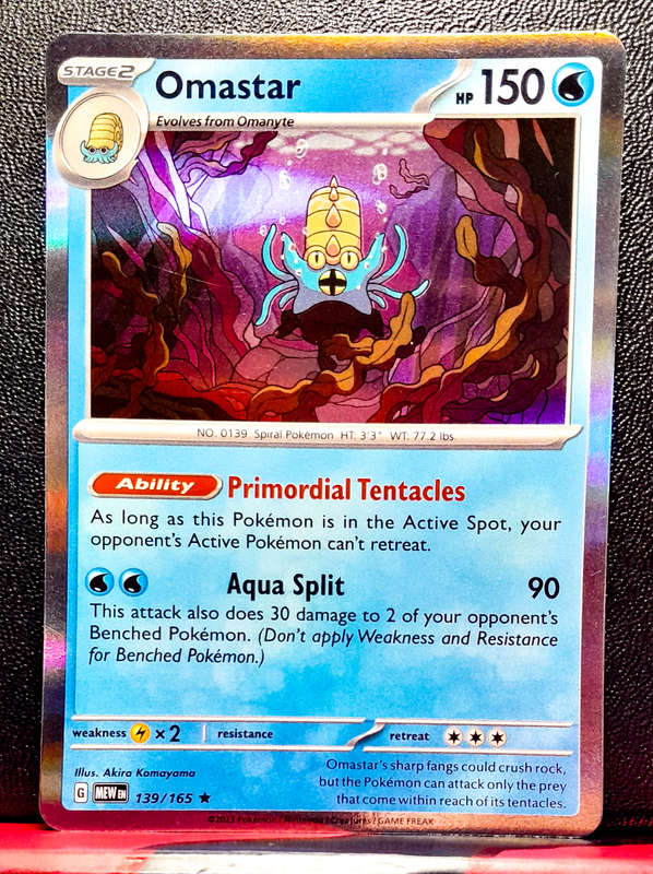 Pokemon Card - Omastar 139/165 - Holofoil Rare -  Scarlet and Violet 151