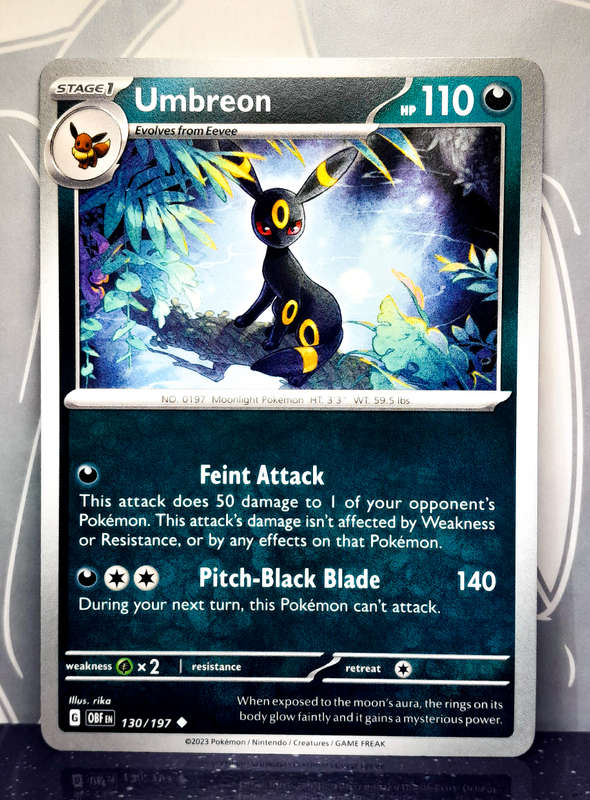 Pokemon Card - Umbreon 130/197 - Obsidian Flames
