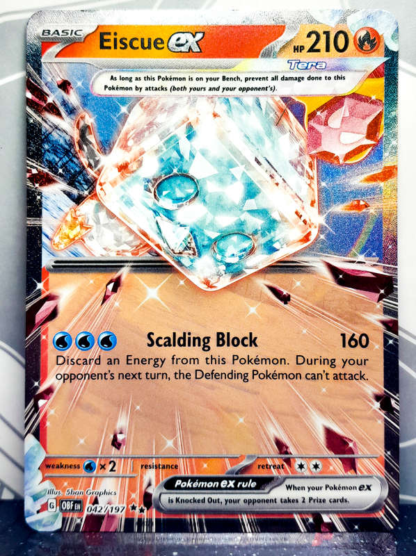 Pokemon Card - Eiscue 042/197 - Textured Holofoil Double Rare - Obsidian Flames