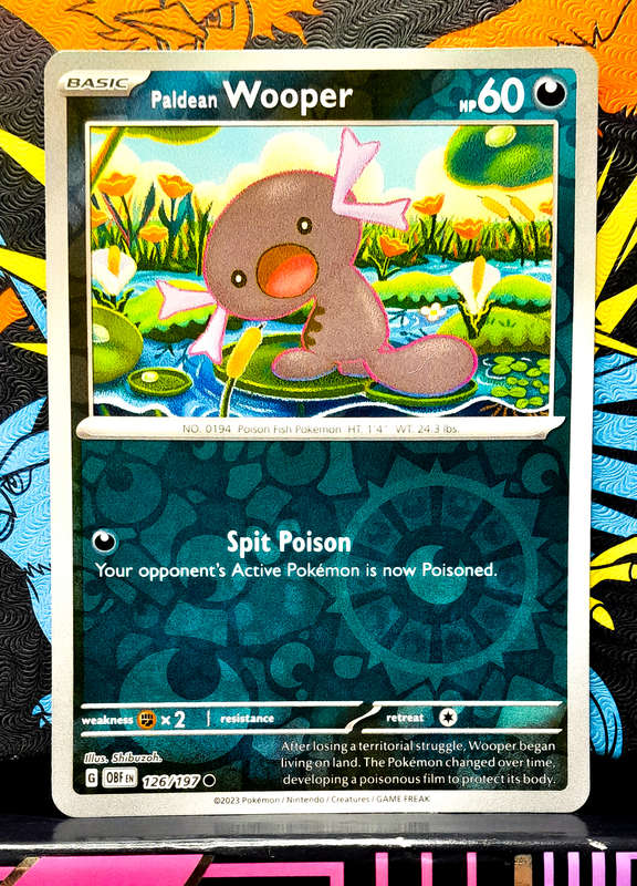 Pokemon Cards - Paldean Wooper 126/197 - Reverse Holofoil - Obsidian Flames