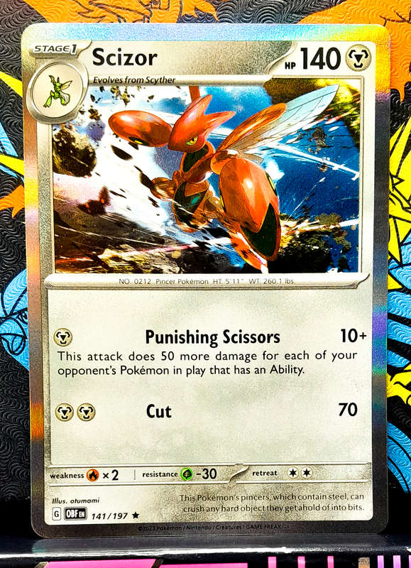 Pokemon Cards - Scizor 141/197 - Holofoil Rare - Obsidian Flames
