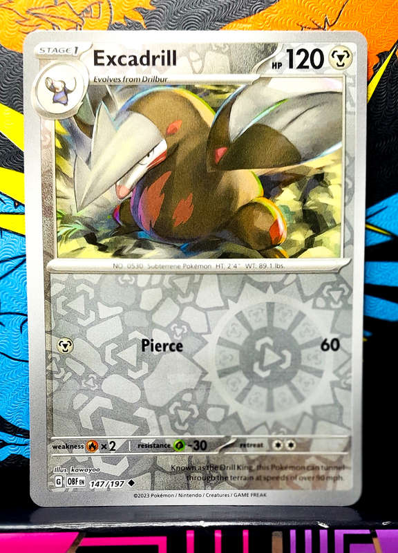 Pokemon Cards - Excadrill 147/197 - Reverse Holofoil - Obsidian Flames
