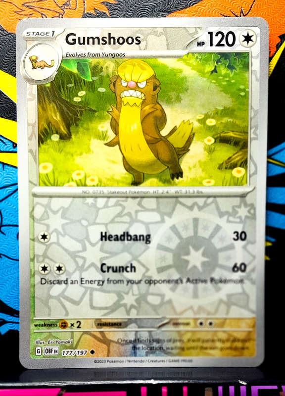 Pokemon Cards - Gumshoos 177/197 - Reverse Holofoil - Obsidian Flames