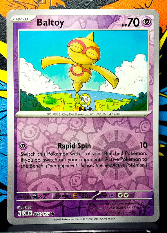 Pokemon Cards - Baltoy 094/197 - Reverse Holofoil - Obsidian Flames