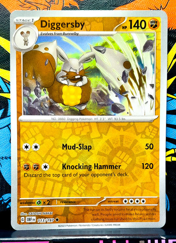 Pokemon Cards - Diggersby 113/197 - Reverse Holofoil - Obsidian Flames