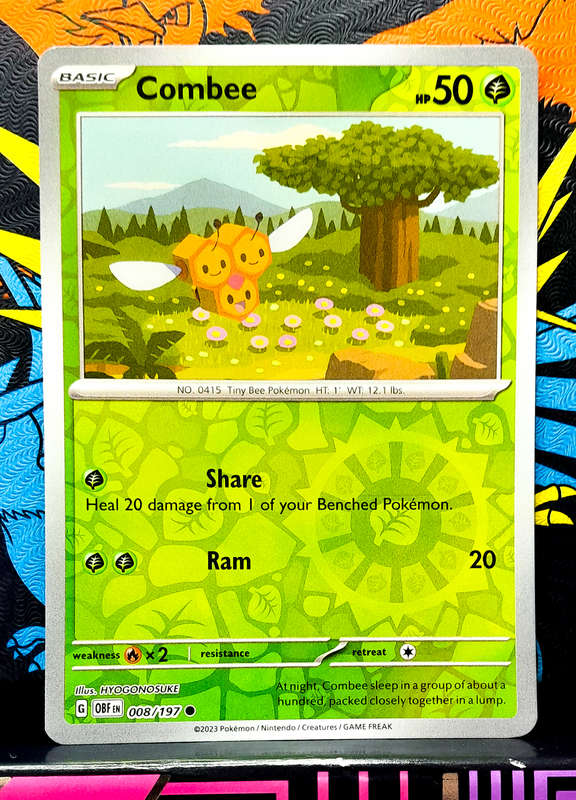 Pokemon Cards - Combee 008/197 - Reverse Holofoil - Obsidian Flames