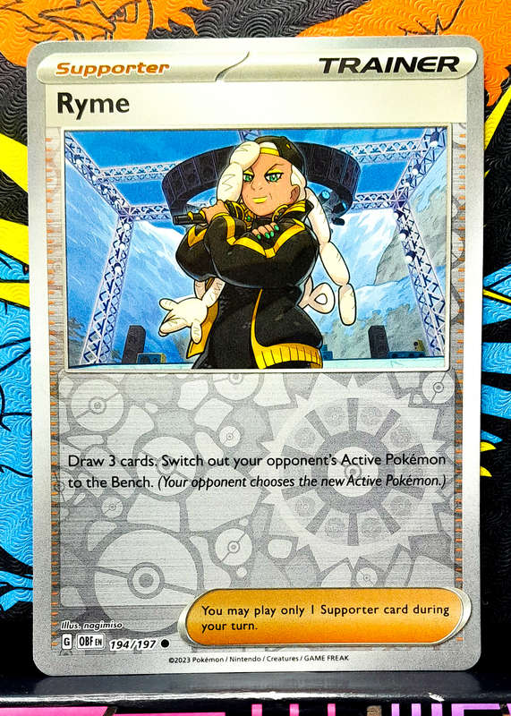 Pokemon Cards - Ryme 194/197 - Reverse Holofoil Trainer - Obsidian Flames