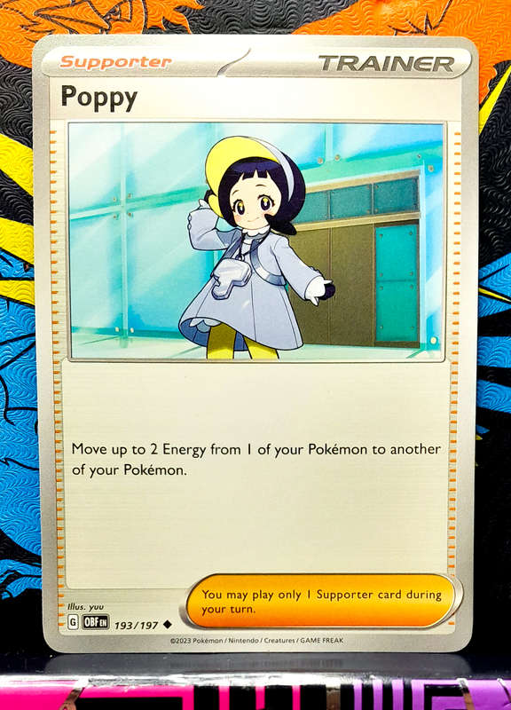 Pokemon Cards - Poppy 193/197 - Supporter Trainer - Obsidian Flames