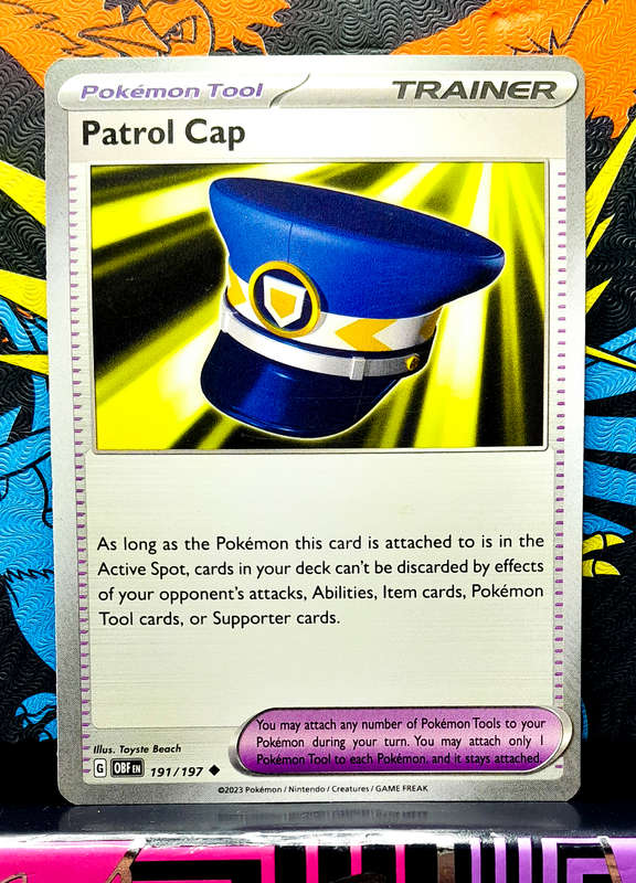 Pokemon Cards - Patrol Cap 191/197 - Tool Trainer - Obsidian Flames