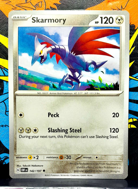 Pokemon Cards - Skarmory 142/197 - Obsidian Flames