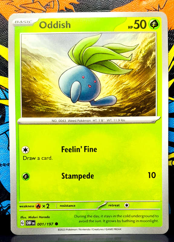 Pokemon Cards - Oddish 001/197 - Obsidian Flames