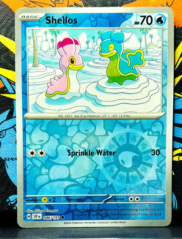 Pokemon Card - Shellos 046/191 - Reverese Holofoil - Surging Sparks NM