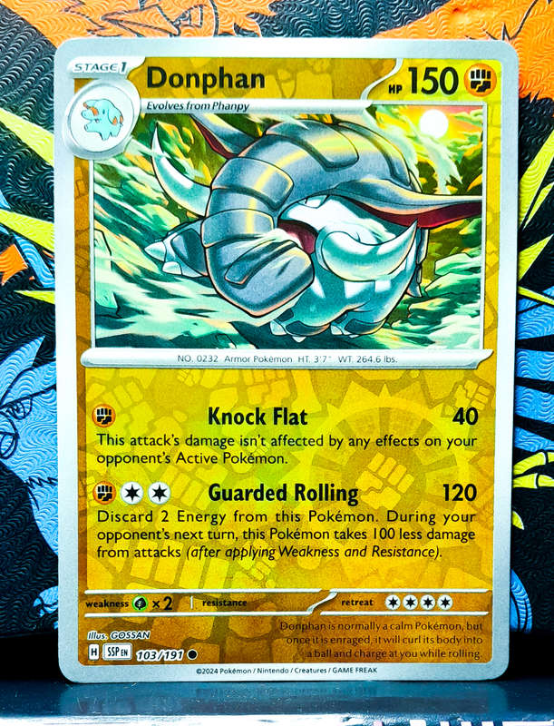 Pokemon Card - Donphan 103/191 - Reverese Holofoil - Surging Sparks NM