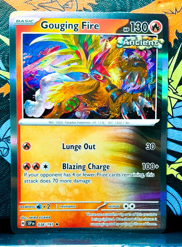 Pokemon Card - Gouging Fire 038/191 - Holofoil Rare - Surging Sparks NM