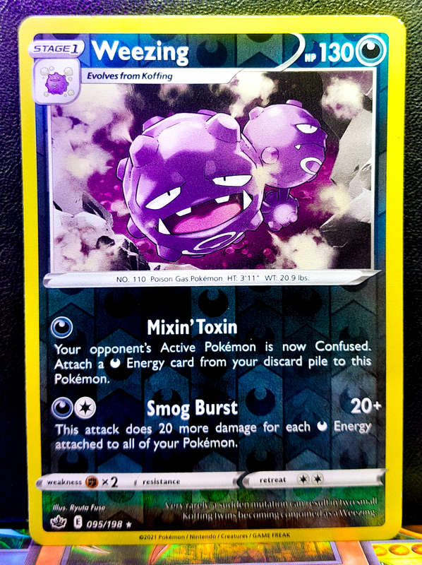 Pokemon Card - Weezing 095/198 - Reverse Holo Rare - Sword & Shield, Chilling Reign NM