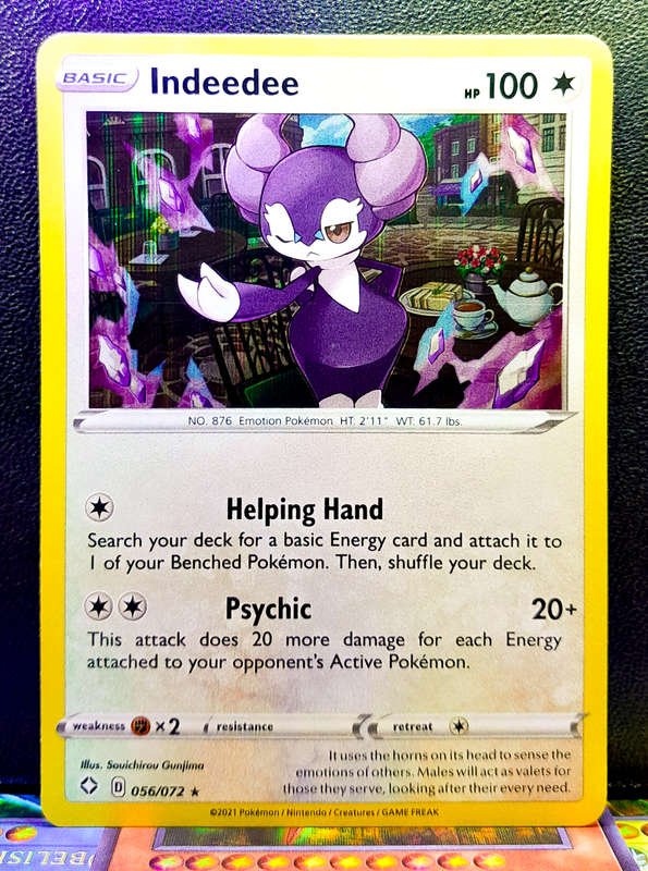 Pokemon Card - Indeedee 056/072 - Holofoil Rare - Sword & Shield - Shining Fates