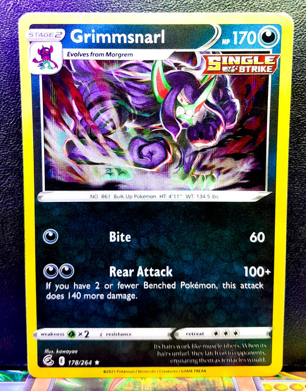 Pokemon Card - Grimmsnarl 178/264 - Holofoil Rare - Fusion Strike