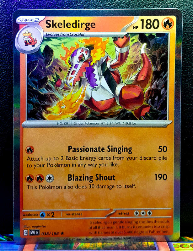 Pokemon Card - Skeledirge 038/198 - Holo Rare  - Scarlett & Violet Base Set