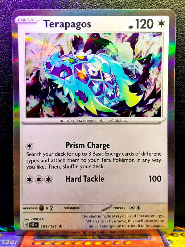 Pokemon Card - Terapagos 161/191 - Holofoil Rare - Surging Sparks NM