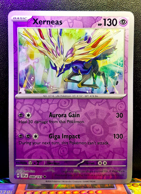 Pokemon Card - Xerneas 088/191 - Reverse Holofoil - Surging Sparks NM