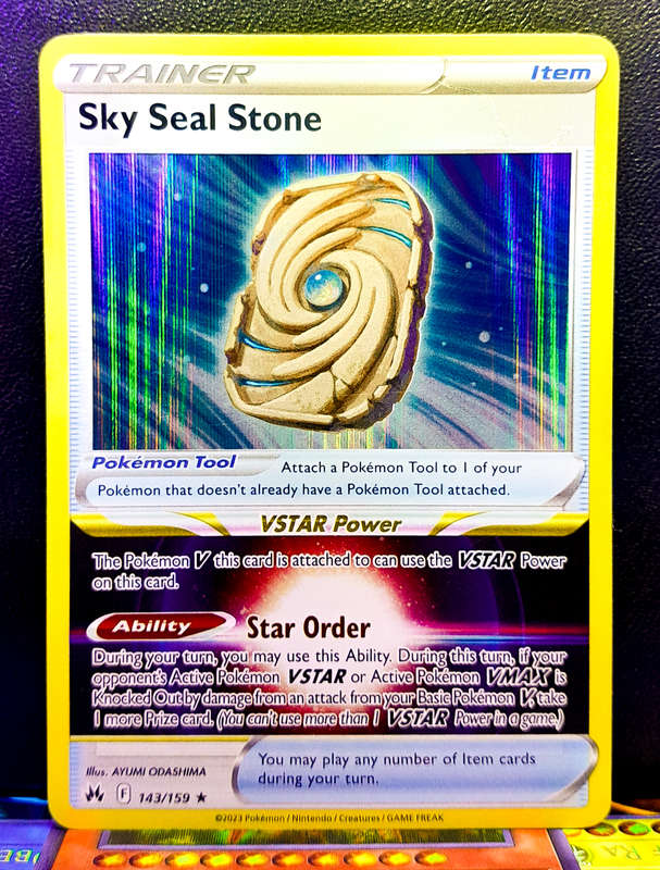 Pokemon Card - Sky Seal Stone 143/159 - Holofoil Rare Trainer - Crown Zenith NM
