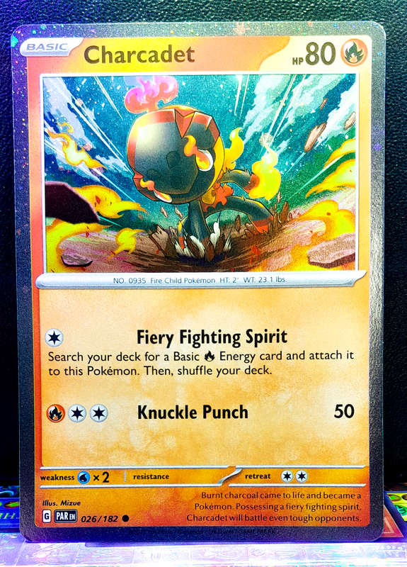 Pokemon Card - Charcadet 026/182 - Cosmo Holofoil - Paradox Rift NM