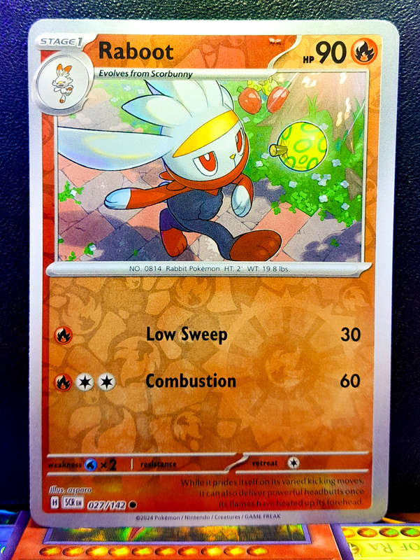 Pokemon Card - Raboot 027/142 - Reverse Holofoil - Stellar Crown NM