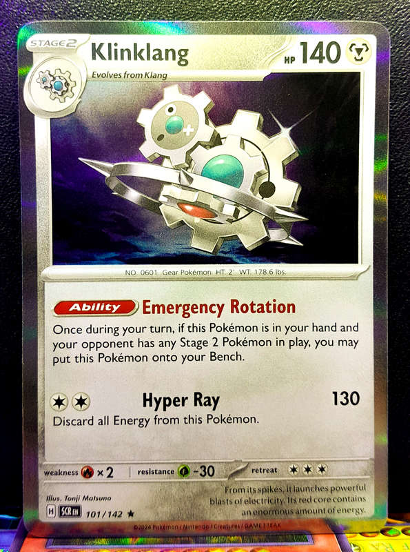 Pokemon Card - Klingklang 101/142 - Holofoil Rare - Stellar Crown NM