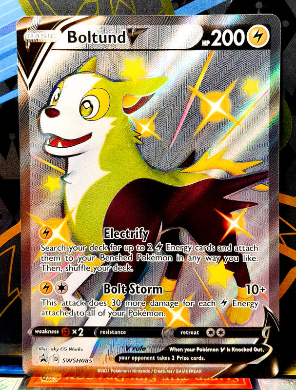 Pokemon Card - Boltund SWSH085 - Black Star Promo - Shiny Vault - Textured Holofoil