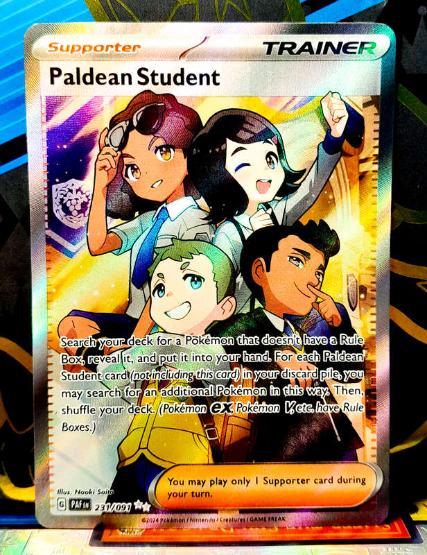 Pokemon Cards - Paldean Student 231/091 - Double Secret Rare Trainer - Paldean Fates -  NM