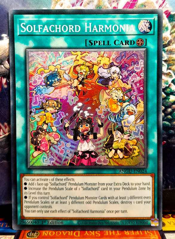Yu-Gi-Oh! Card - Solfachord Harmonia - 1st Edition  - Super Rare Holofoil - ANGU-EN024 - NM