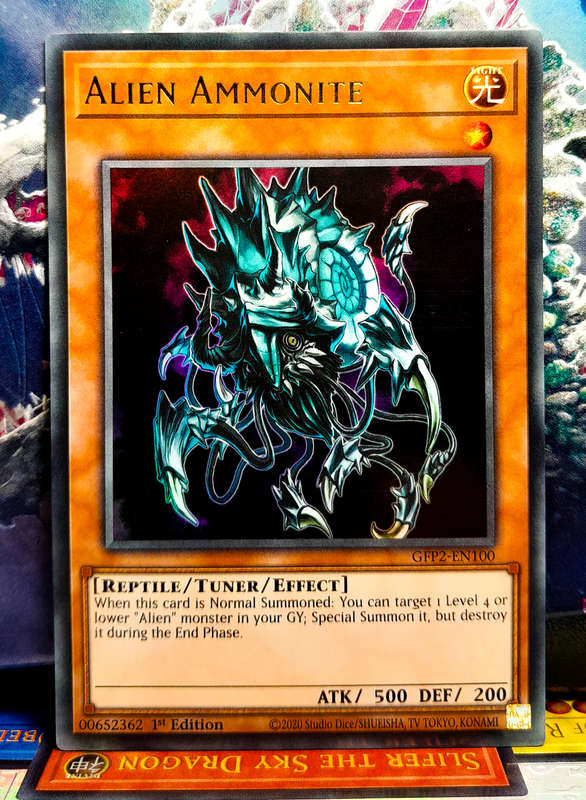 Yu-Gi-Oh! Card - Alien Ammonite - 1st Edition  - Ultra Rare Holo - GFP2-EN100 - NM