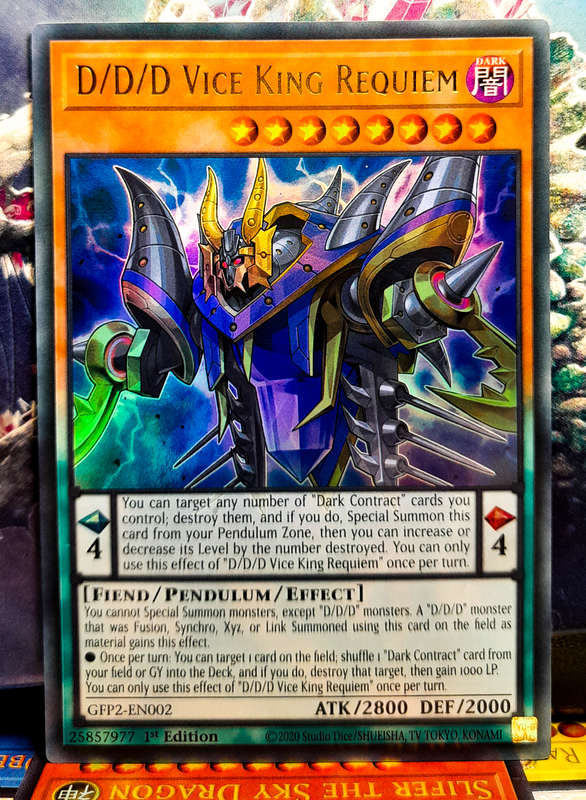 Yu-Gi-Oh! Card - D/D/D Vice King Requiem - 1st Edition - Ultra Rare Holo - GFP2-EN002 - NM