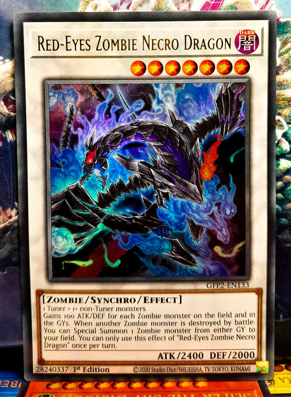 Yu-Gi-Oh! Card - Red Eyes Zombie Necro Dragon - 1st Edition  - Ultra Rare Holo - GFP2-EN133 - NM