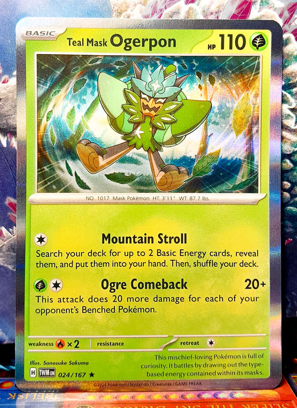 Pokemon Cards - Teal Mask Ogerpon 024/167 - Holofoil Rare - Twilight Masquerade